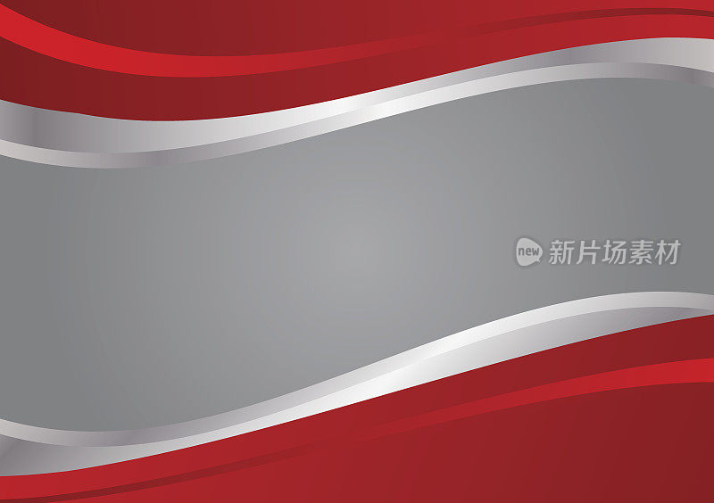 Red and silver wave vector background
